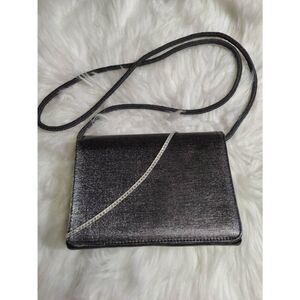 Stuart Weitzman Silver Satin Evening Bag, NWOT
